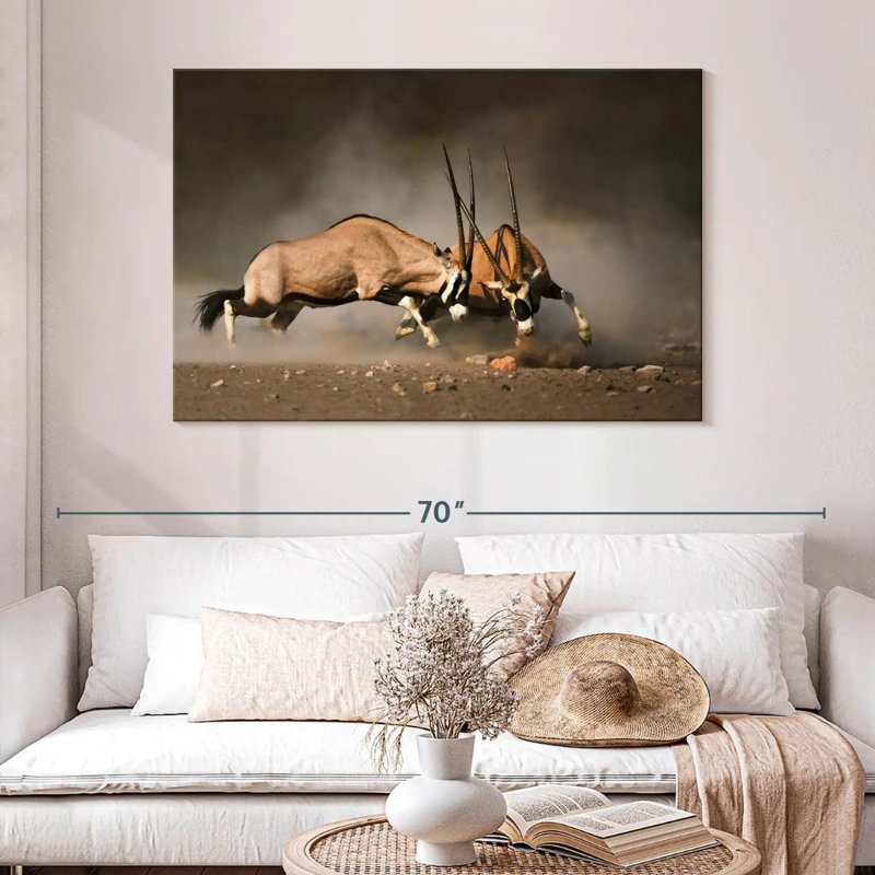 Brampt Dueling Gemsboks, 32" H x 48" W
