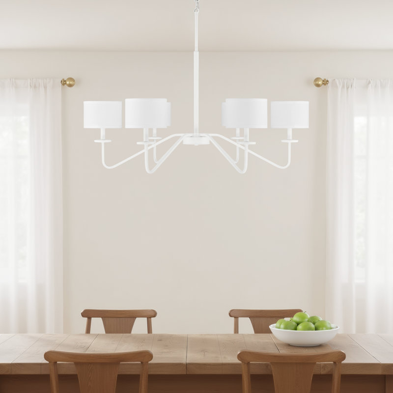 Loudoun 6 - Light Shaded Classic Chandelier in Bisque White