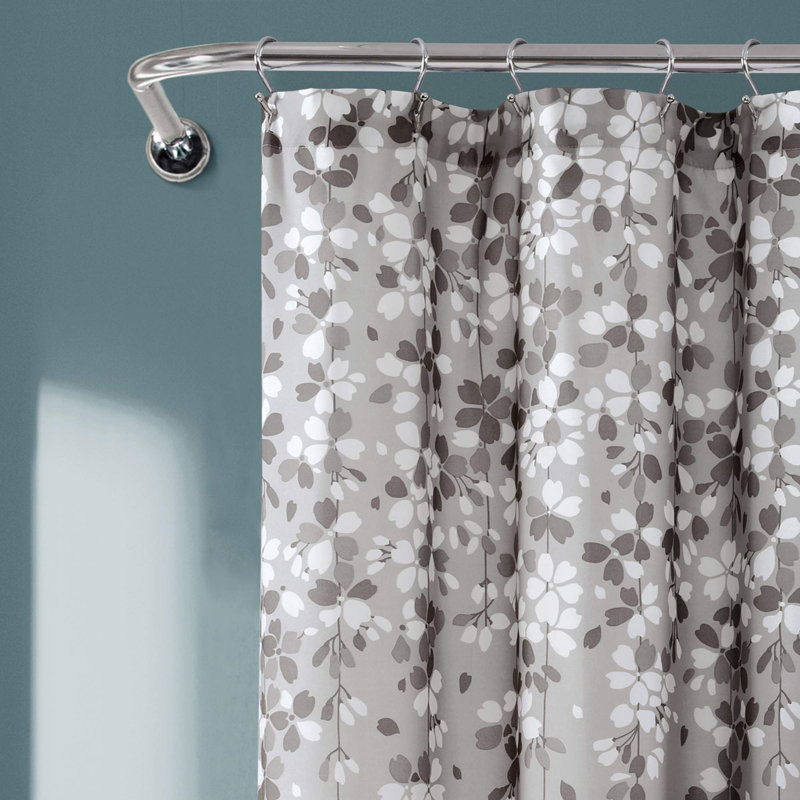 Rideau de douche Weeping Flower, 72 po x 72 po, gris