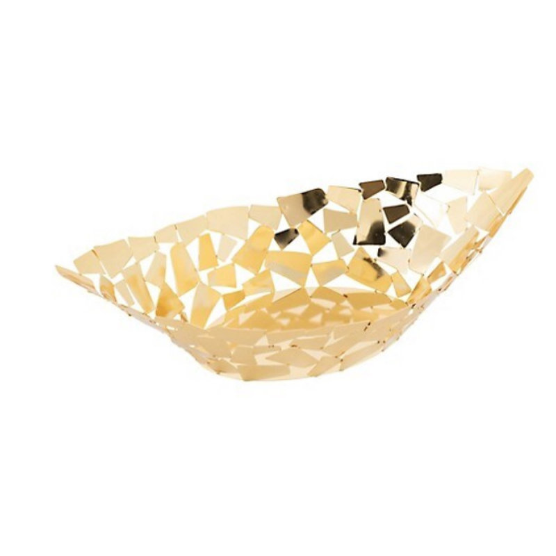 Bol décoratif en métal, H 5,25 po x l 8,25 po x P 18,75 po