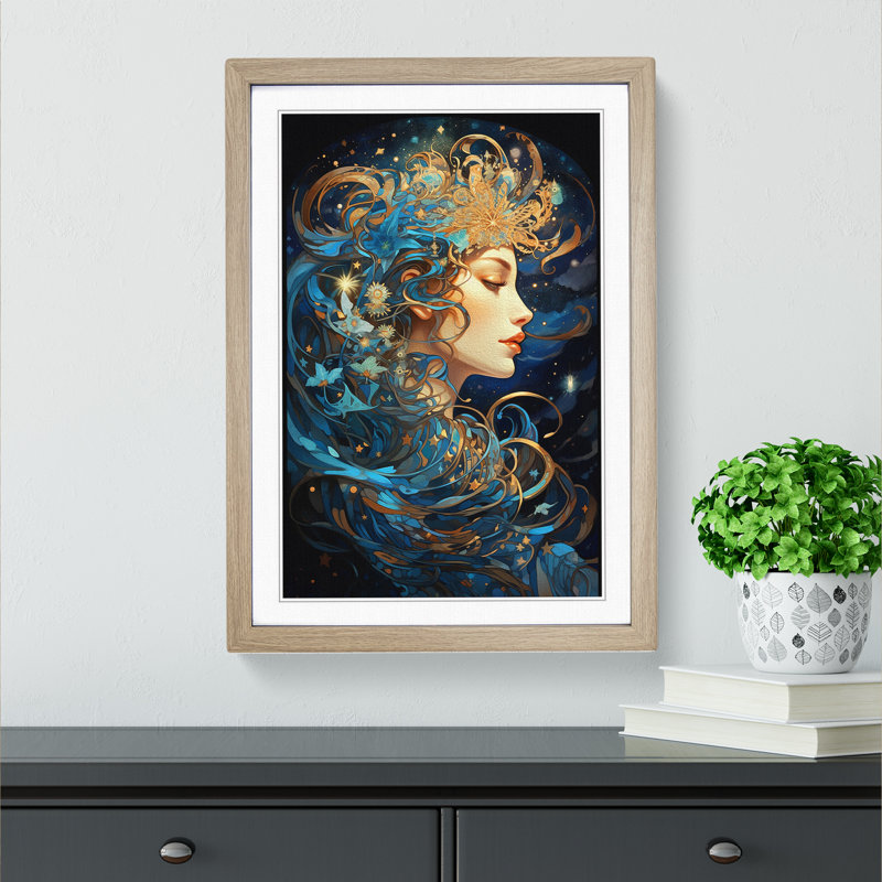 Single Picture Frame Print on Wood, 46cm H x 34cm W, Oak Framed