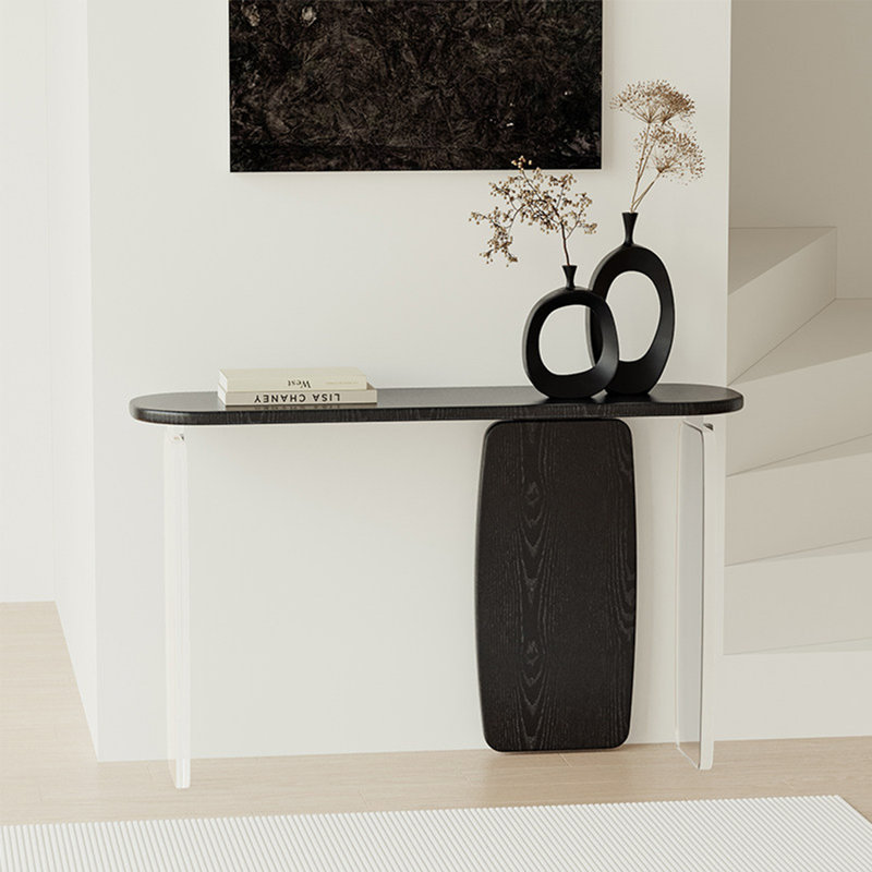 Console en bois massif Simple Acrylique, H 29,53 po x l 62,99 po x P 13,78 po