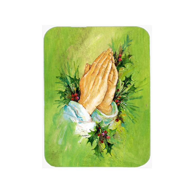 Planche à découper en verre caroline trésors priants avec des feuilles d’holly
