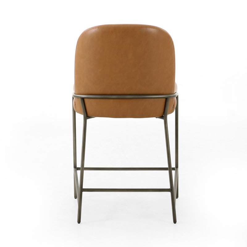 Astrud 25" Counter Stool, Faux Leather  Sierra Butterscotch, Bar Stool (30.5" Seat Height)