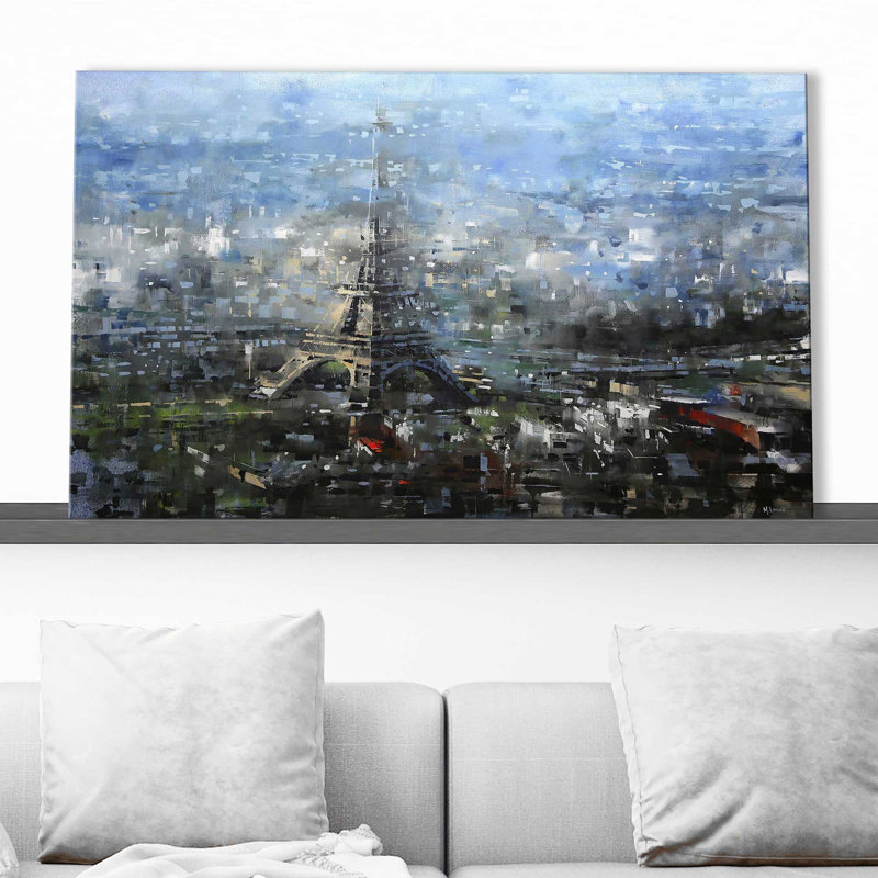 " Blue Paris " by Mark Lague, Wrapped Canvas, 24" H x 40" W x 1.5" D