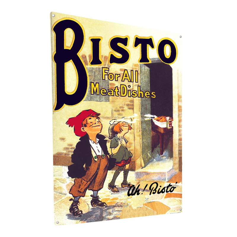Plats de viande bisto sur métal, H 11,5 po x l 8,5 po x P 0,04 po
