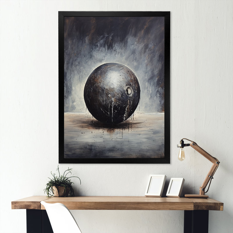«Bowling Slate Strike» sur toile, Cadre simple noir, H 40 po x l 30 po x P 1,5 po