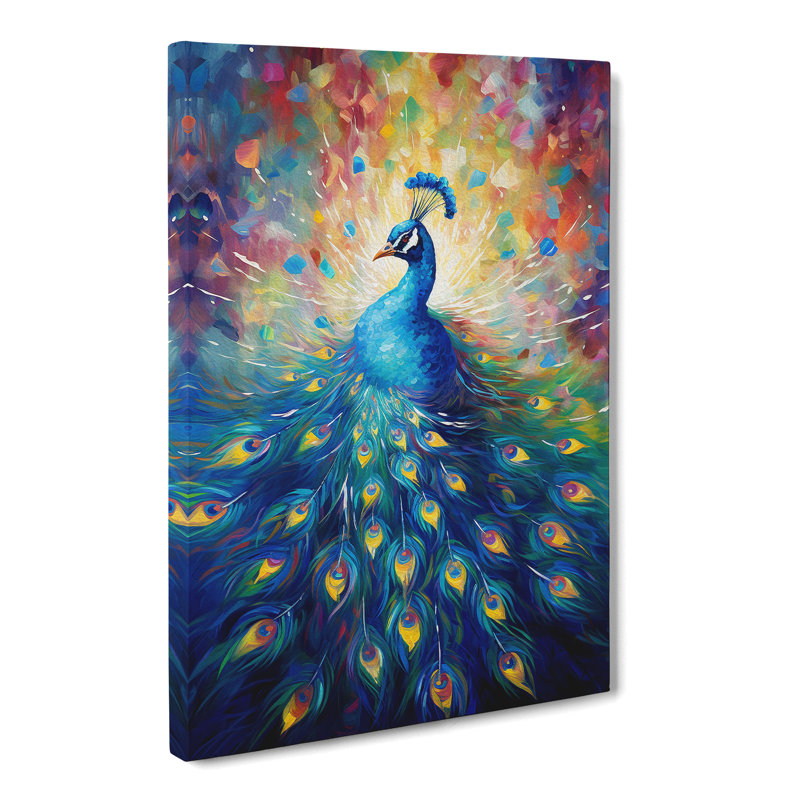 Peacock Impressionism - Wrapped Canvas, 76cm H x 50cm W x 3cm D