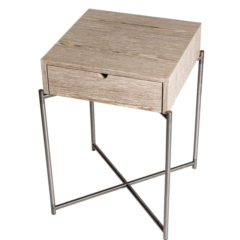 Bedell Cross Legs End Table, Metal
