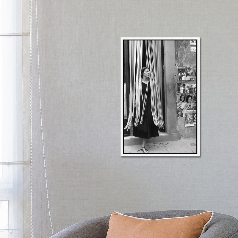 American Girl Series Jinx in Beads (Florence, Italy 1951) 1 Piece Wall Art on Canvas, 66.04 cm H x 45.72 cm W, White Framed