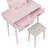 Beautiful Pink Finish Vanity Dresser With Mirror And Stool Set Storage Drawers Bedroom Furniture 1Pc