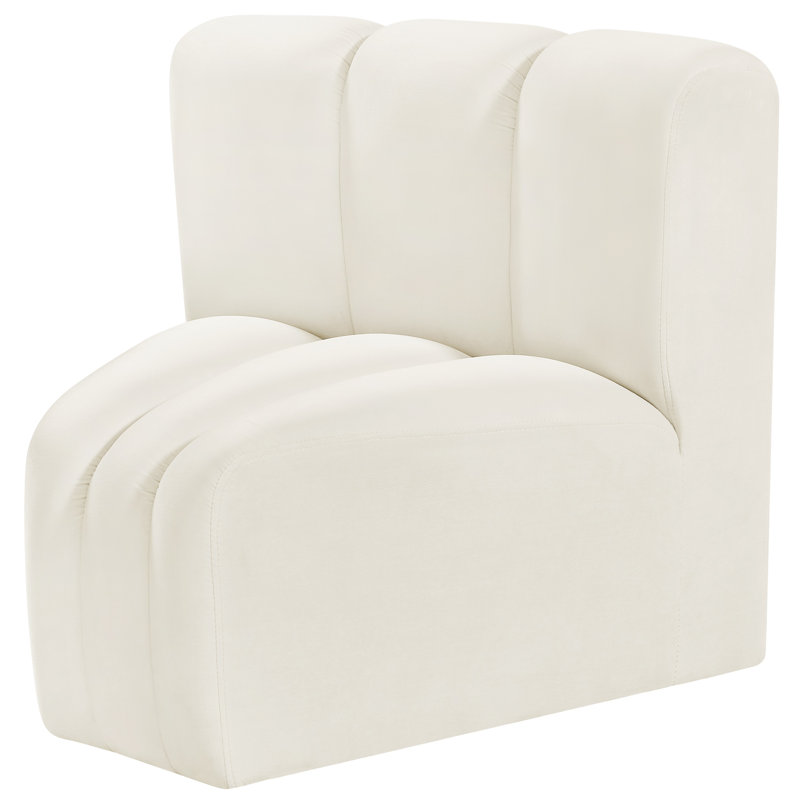 Chaise d'appoint Holdina, Velours crème