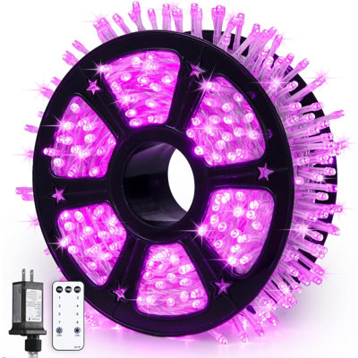 600 LED Pink String Lights For Bedroom, Pink Christmas Lights Indoor Outdoor Waterproof, 168Ft Pink Fairy Lights Plug In With Remote For Girl's Room Party Decor