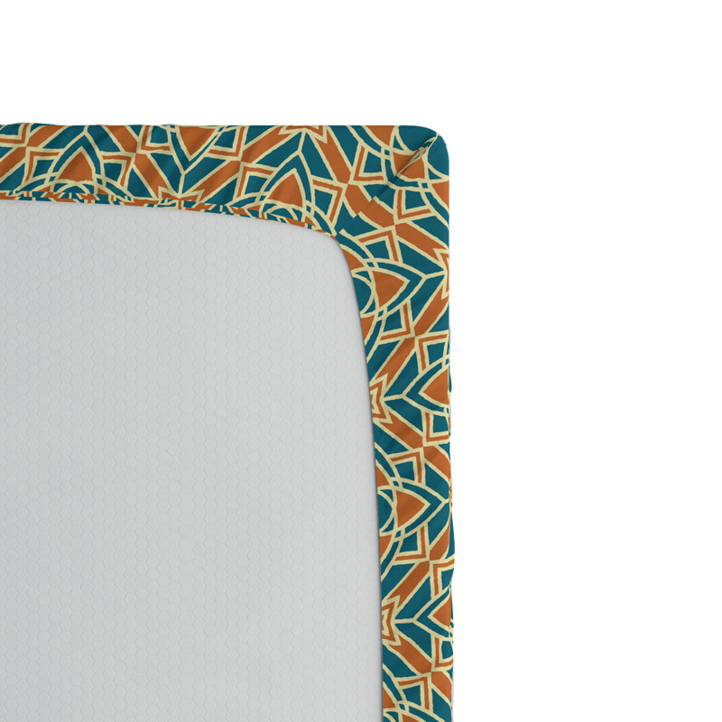 Microfiber Geometric Fitted Sheet, Full Fitted Sheet