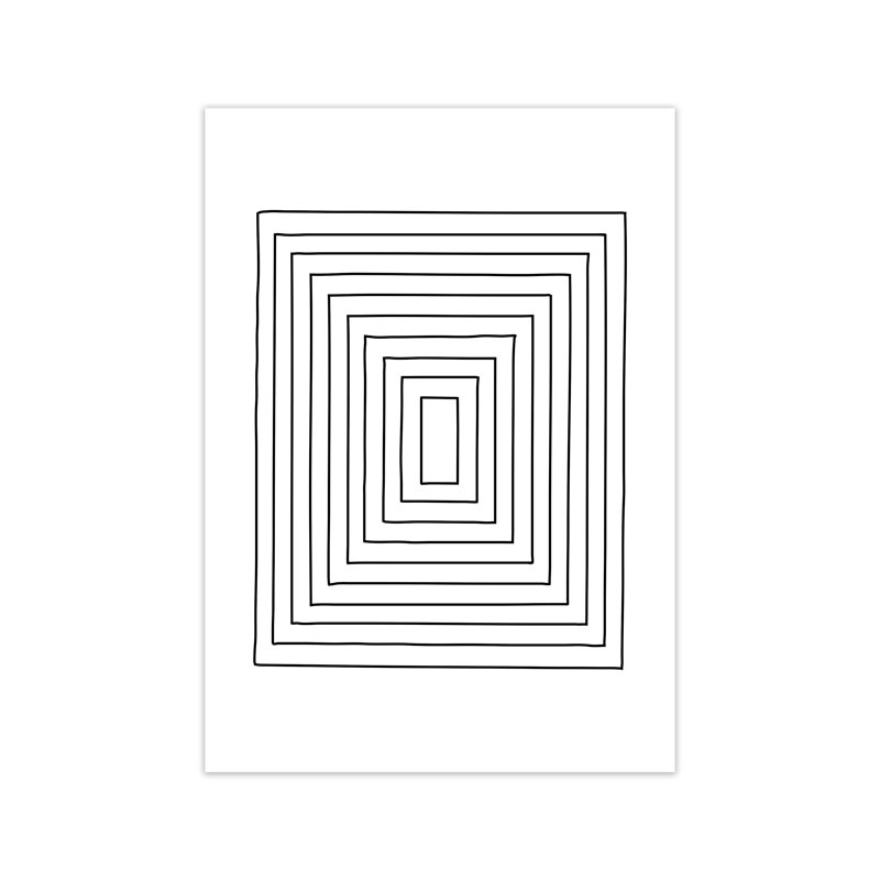 Geometric Black And White B - Print, 30cm H x 21cm W x 1cm D, No Frame