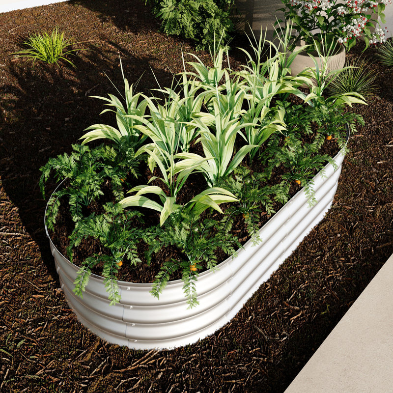 2Pcs Raised Garden Bed Kit, Galvanized Planter Raised Garden Beds for Outdoor for Vegetables,Flowers &Herbs, Heavy Duty, Rust-Resistant, Easy Assembly