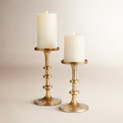 2-Piece Aluminum Candlestick Set