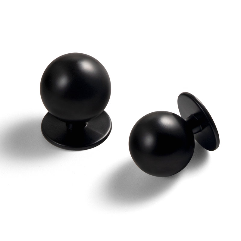 Poignée ronde, Matte Black, Diamètre du bouton: 1,18 po