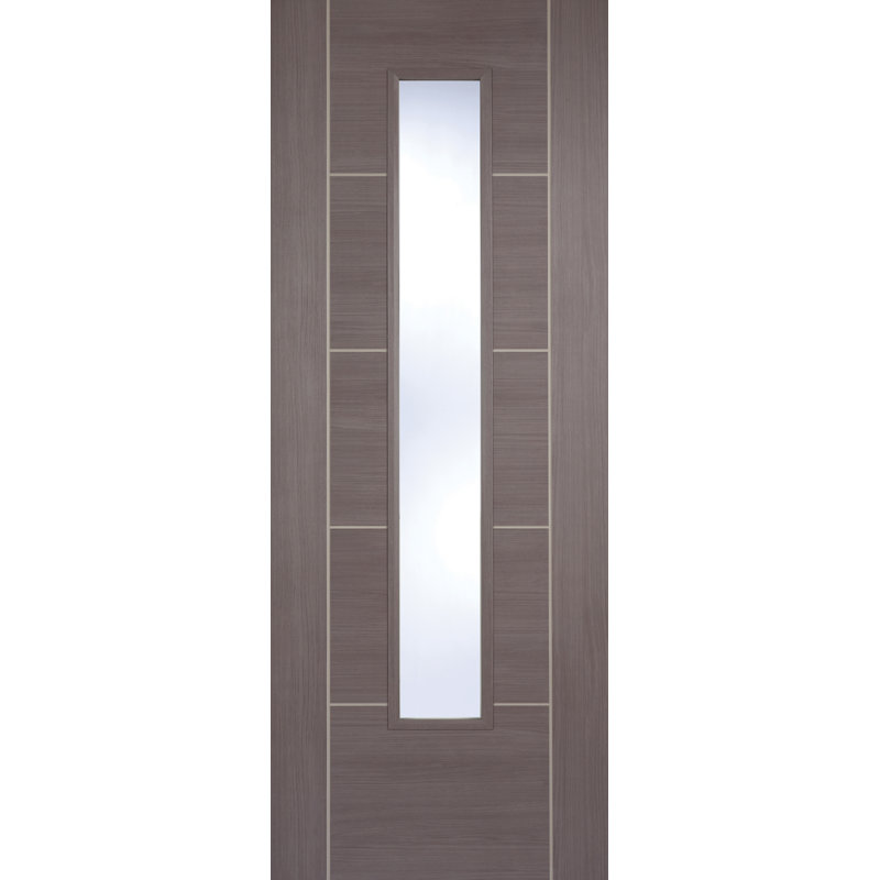 Vancouver Glazed Laminate Internal Door, 198.1cm H x 68.6cm W x 3.5cm D, Walnut