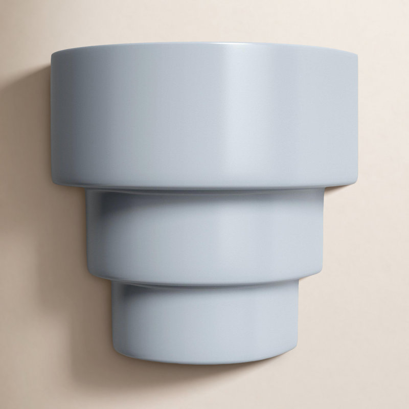 Logan Ceramic Wall Light, Bisque, 14.25" H x 12.75" W x 6.25" D, LED