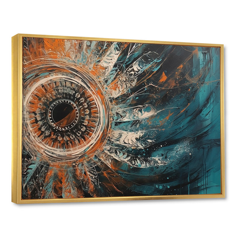 Habibollah orange et bleu, reflet artistique d'un esprit libre II sur toile, H 30 po x l 40 po x P 1,5 po