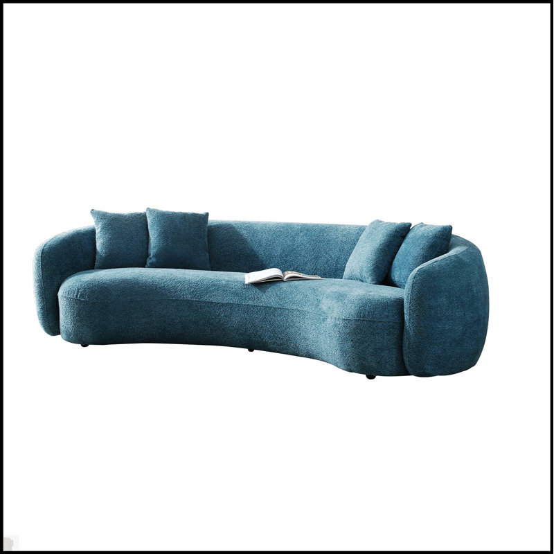 Canapé modulaire incurvé 102 po Boucle, Bleu