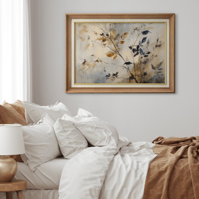 «Neutral Tones Abstract Botanical Branches», reproduction d'art encadrée sur papier, H 26 po x l 36 po x P 1,5 po