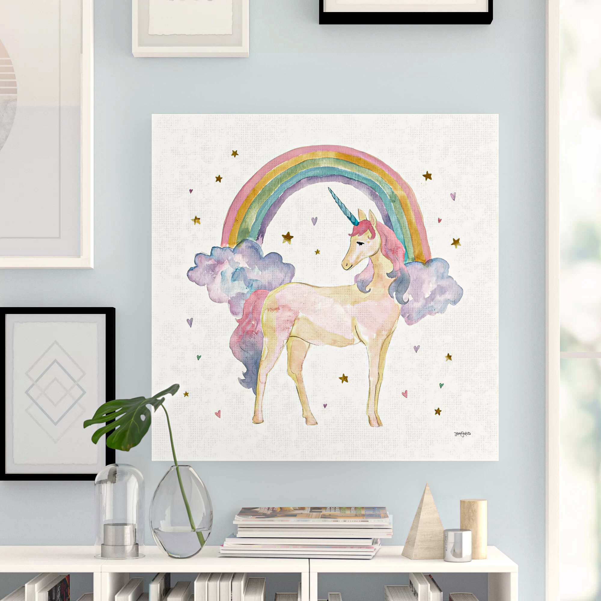 rainbow unicorn wall art