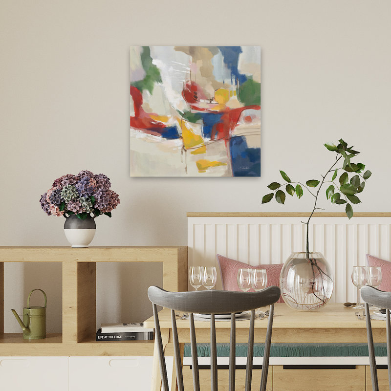 Summer Harmony, art abstrait contemporain, H 18 po x l 18 po