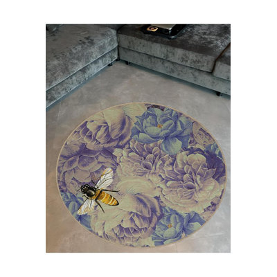 Tapis rond rond lavable à la machine