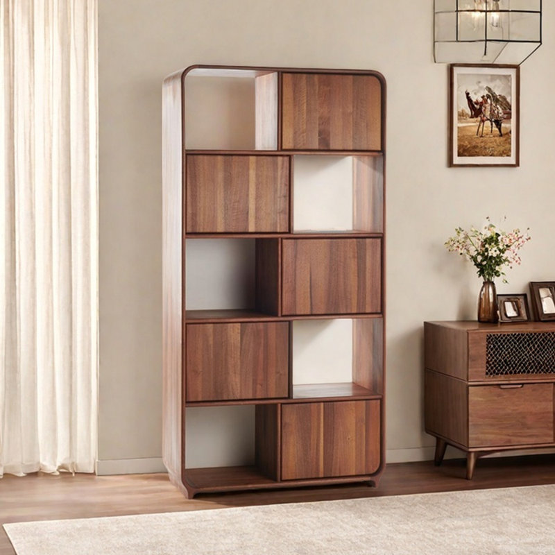 Bibliothèque de style nordique, (5 tablettes) H 78,74 po x l 39,37 po x P 17,32 po