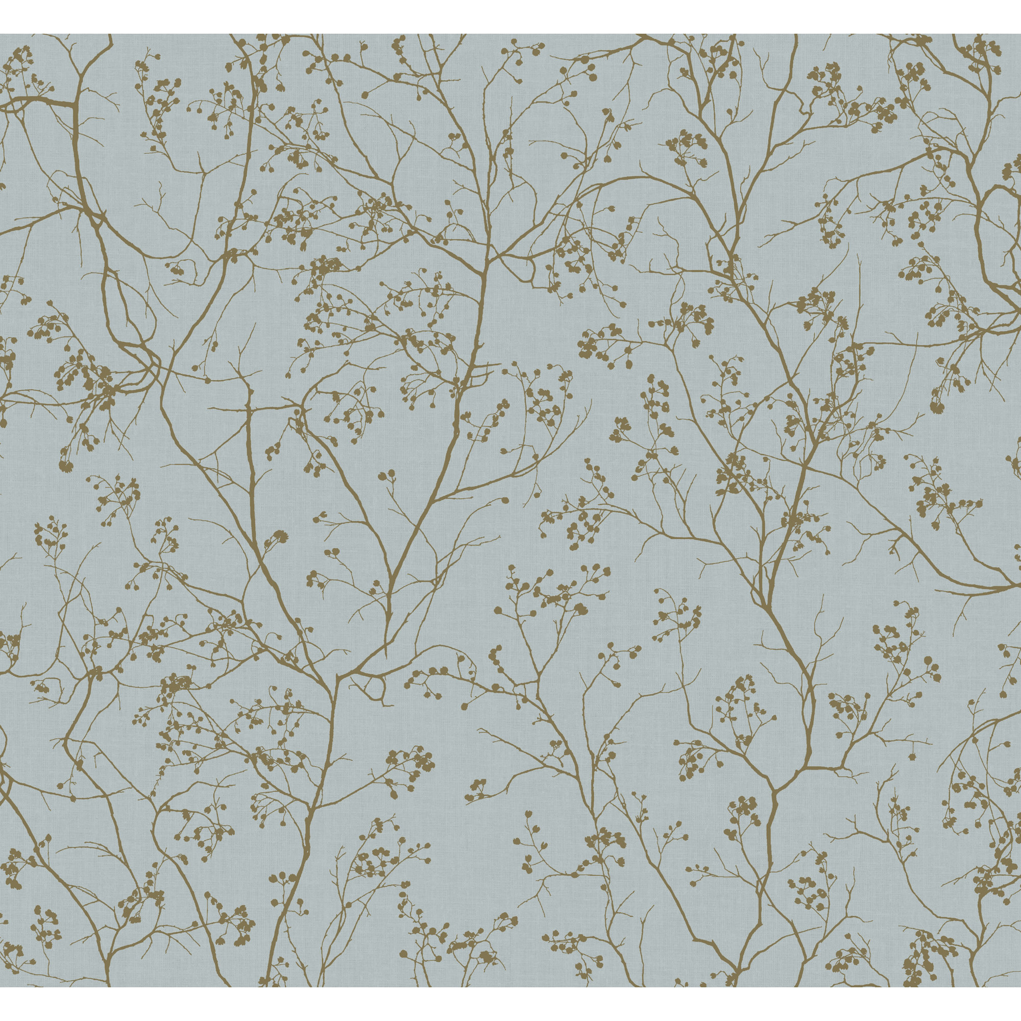 Swanson 27' L x 27" W Smooth Wallpaper Roll, Blue/Gold