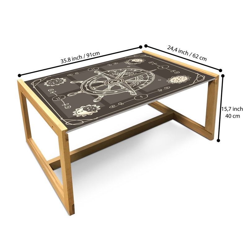 Table basse East Urban Home, H 15,75 po x L 35,83 po x l 24,4 po