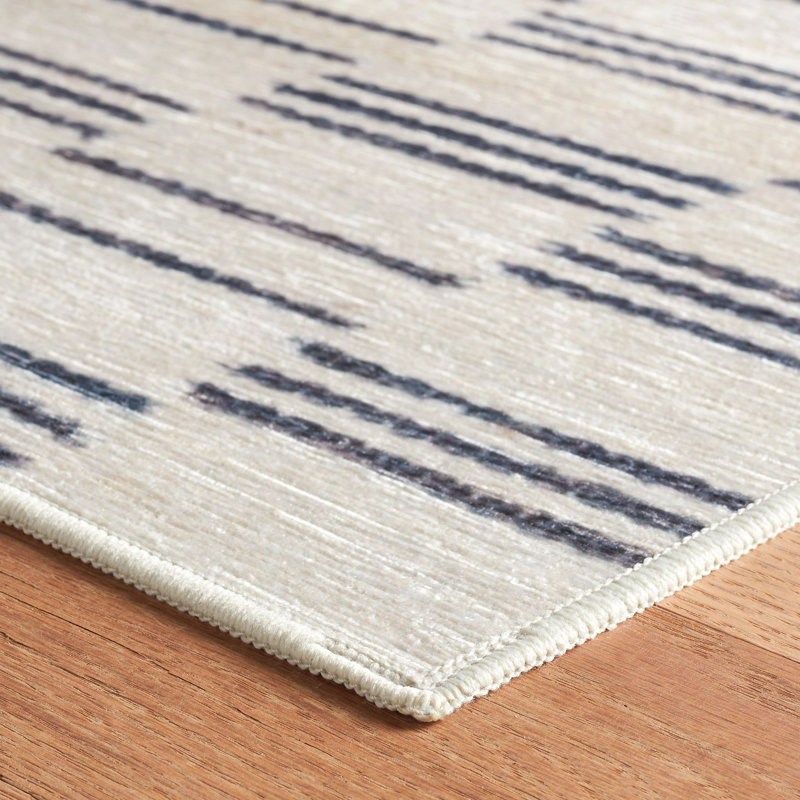 Leni Oatmeal Machine Washable Rug, Rectangle 6' x 9'