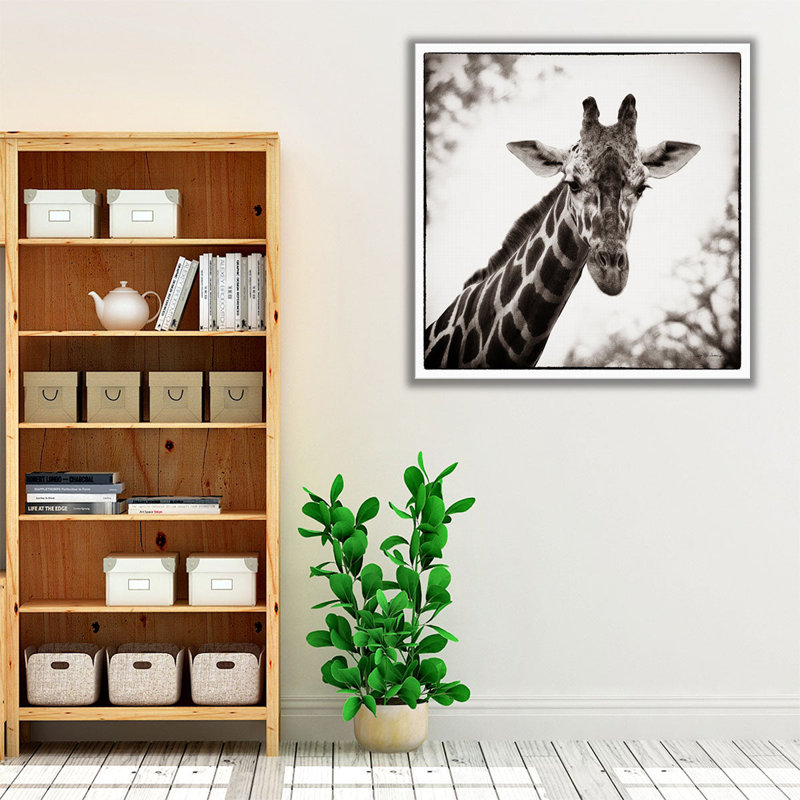 Girafe I - reproduction d'art sur toile, H 30 po x l 30 po