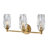 Ana 3-Light Bath Vanity w/ Faceted Heavy-Cut Diamond-Shaped Crystal Shades - Heritage Brass