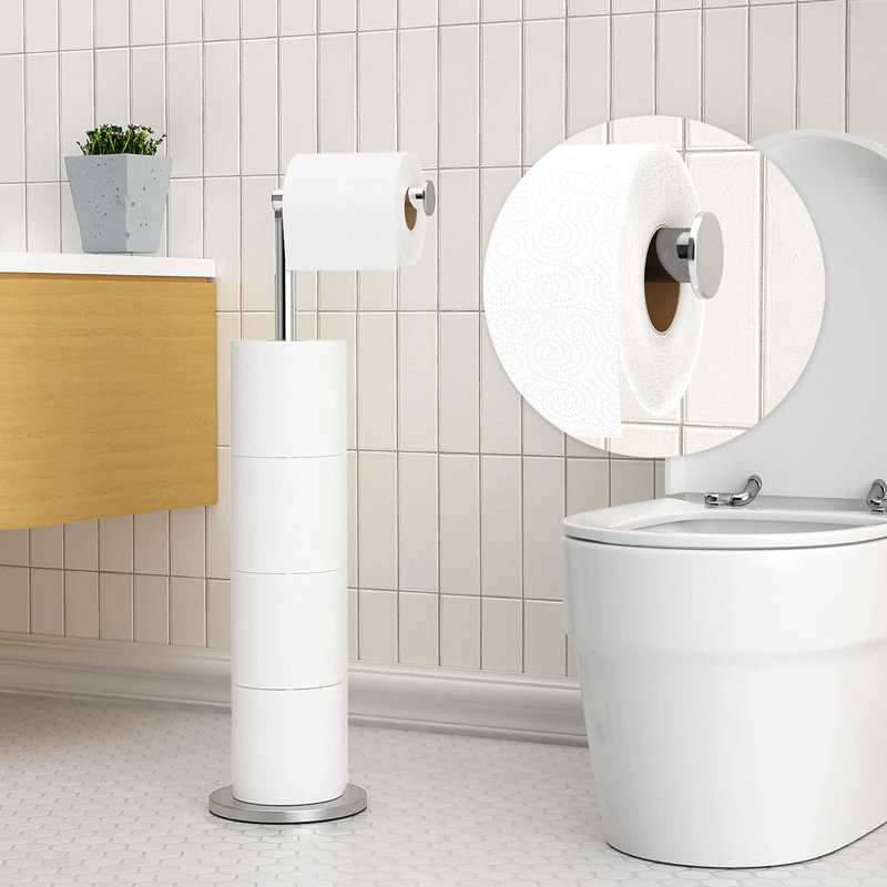 Mellor Free Standing Toilet Paper Holder, Chrome