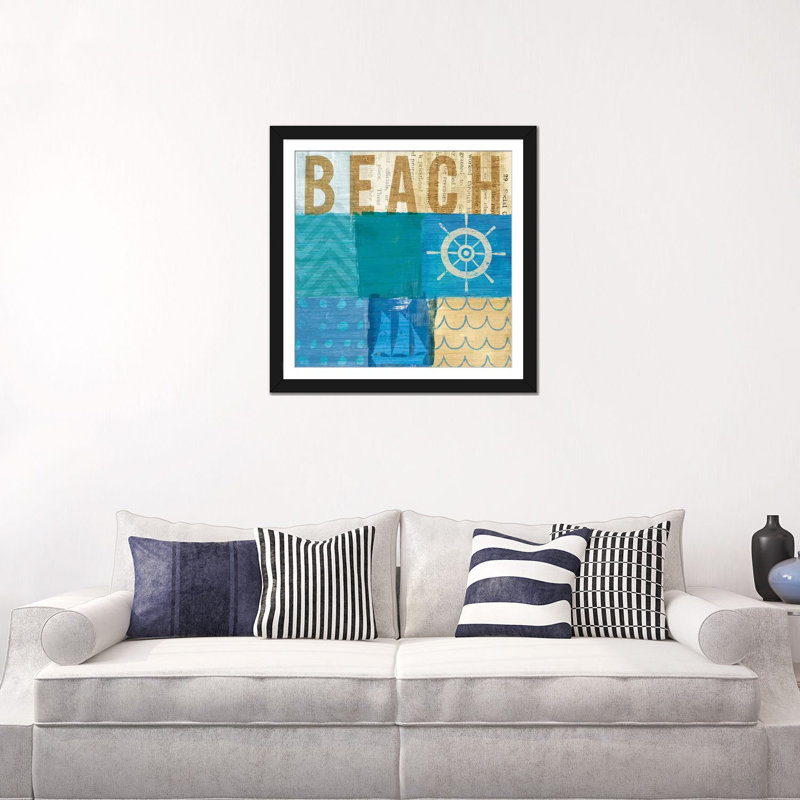 «Beachscape Series: Collage IV», impression sur toile, H 26 po x l 26 po x P 1,5 po, Toile tendue, Blanc