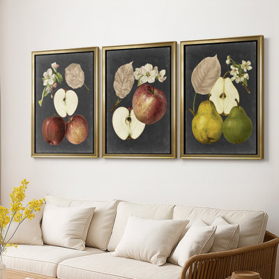 Midnight Harvest I  -Custom Framed  Wrapped Gallery Canvas - 3 Pieces