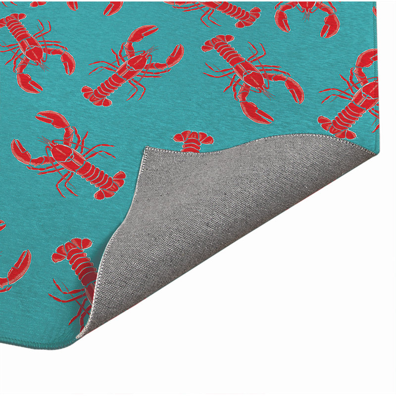 Paillasson Lobster, Bleu sarcelle clair, L 36 po x L 60 po