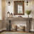 63" Farmhouse Console Table, Natural Wooden Sofa Table Rectangular Accent Console For Entryway, Hallway & Living Room (grey)-876981171