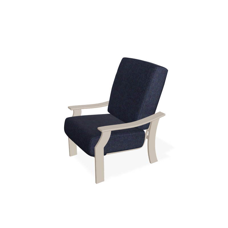 St. Catherine Outdoor Lounge Chair, Spectrum Indigo Sunbrella®, Textured Desert