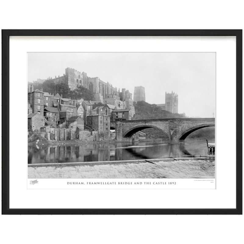 Durham, Framwellgate Bridge And The Castle 1892 by Francis Frith - Single Picture Frame Print, 28cm H x 36cm W x 2.3cm D