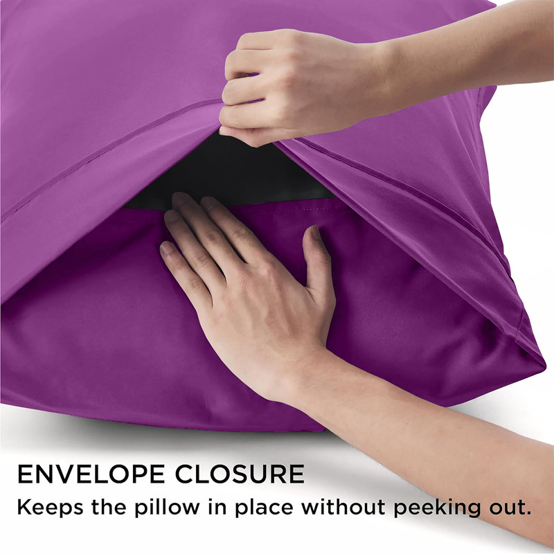 Aspire Homeware Super Soft & Breathable Microfiber Dyed Pillowcase (Pack Of 2), Lilac/Purple