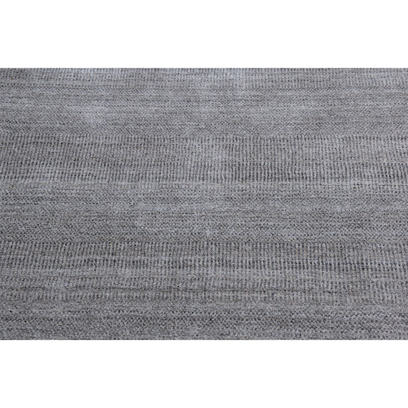 Tapis gris de haute qualité noué à la main, Rectangle 4 pi x 6 pi