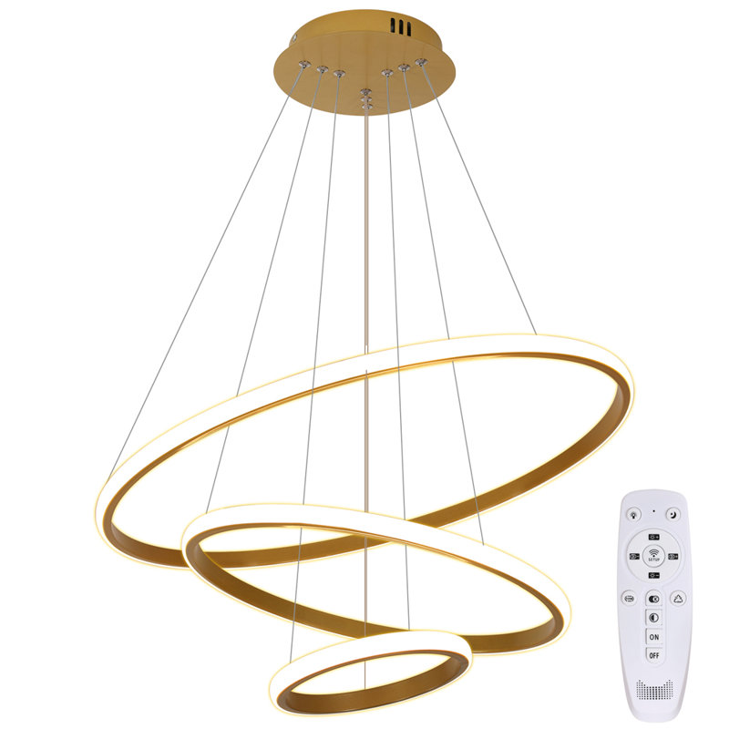 Damalis Dimmable 3 - Light Chandelier, Gold
