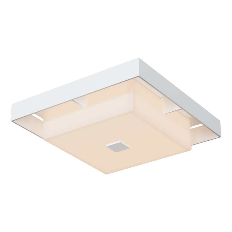Shadow Box Outdoor Flush Mount, Coastal White, Coastal Oil Rubbed Bronze, 4" H x 12" W x 12" D
