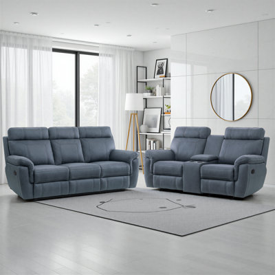 Britain 2-Piece Microfiber Manual Reclining Living Room Set