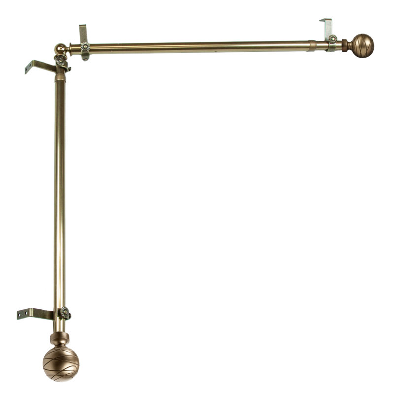 Tringle à rideaux simple réglable 0,81 po Katharina, Laiton antique, H 2,5 po x l 340 po x P 2,3 po