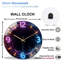 Horloge murale néon avec horloge murale moderne en verre 12 po